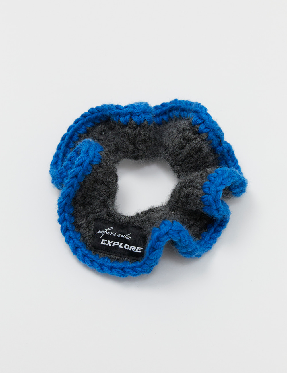 Wool Knit Scrunchie Charcoal